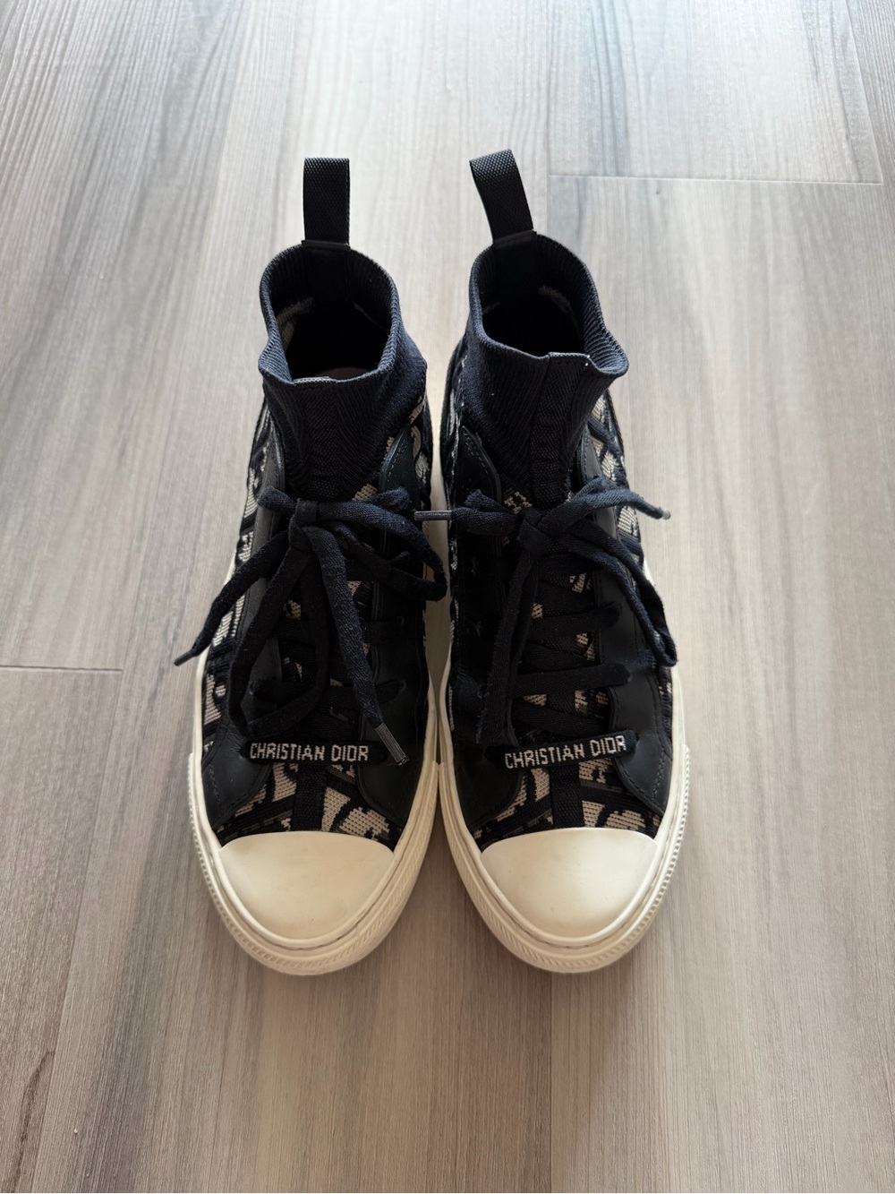 Dior Black and White High-Top Sneakers